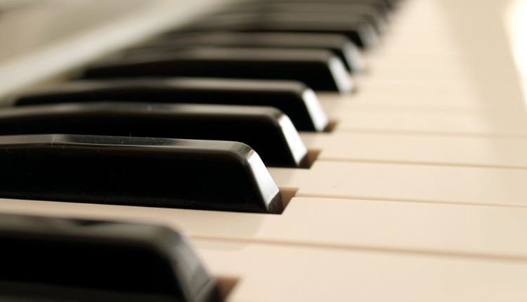 A detailed view of piano keys.