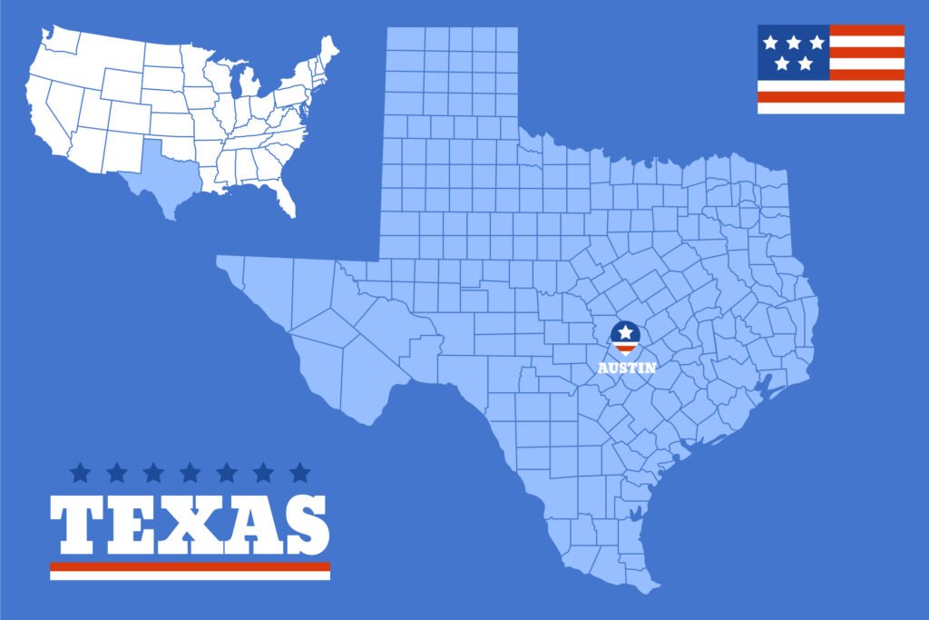 Texas map showing Austin – How Far Did Sweet Potatoes Travel to Texas?