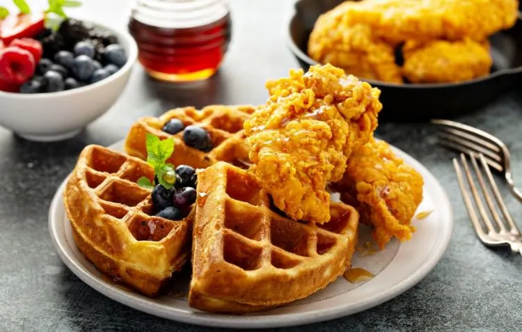 What to Serve with Chicken and Waffles plate idea